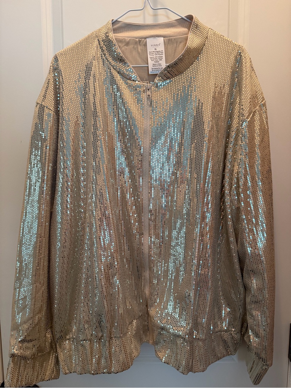 Serra Metallic Sequin Jacket - Gold and Silver xl